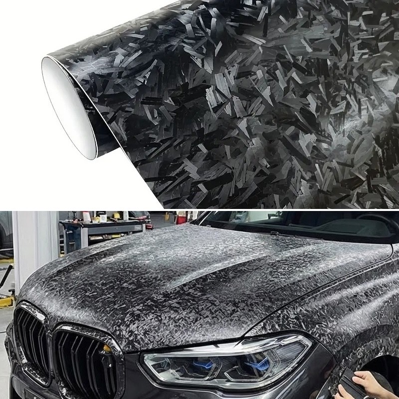 72″x60″ Premium Forged Black Carbon Fiber Vinyl Wrap Film Satin Matte 6ft x 5ft