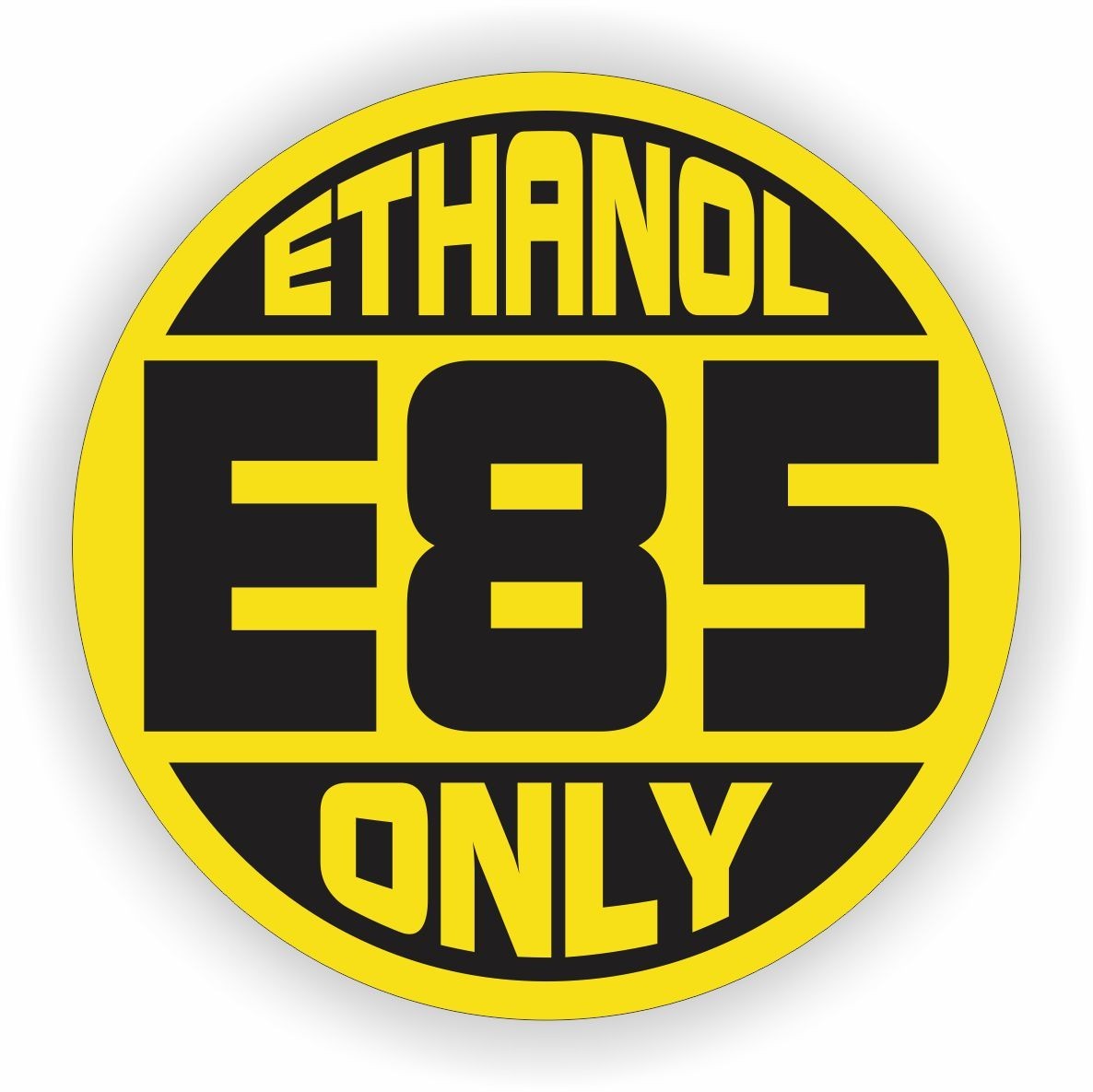 E85 ETHANOL ONLY 2.5″ Vinyl Sticker Decal Label Door Label Gas Diesel Marker