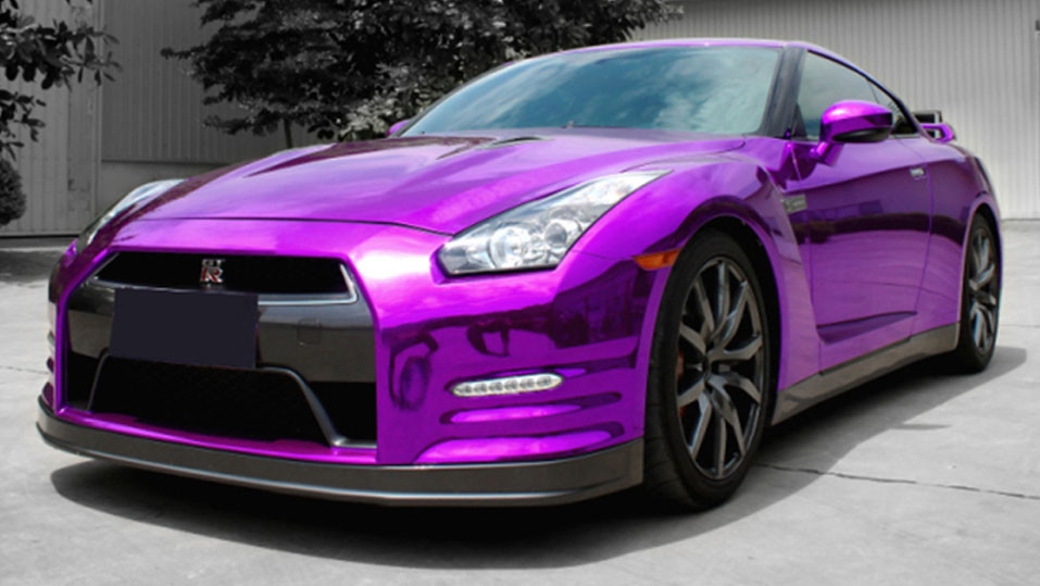 12″ x 60″ Purple Chrome Mirror Vinyl Film Wrap Sticker Stretchable 1ft x 5ft
