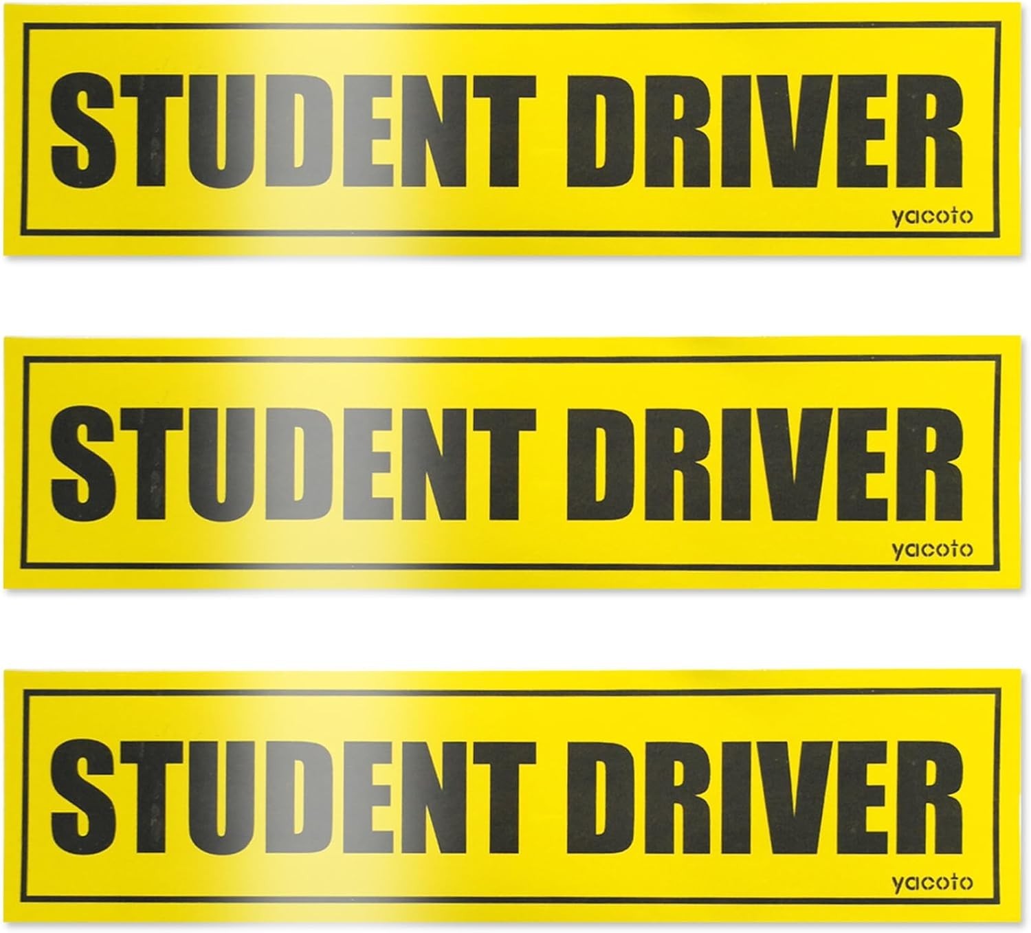 3-Piece Reflective Student Driver Magnets – Strong Adhesion for Safe Driving