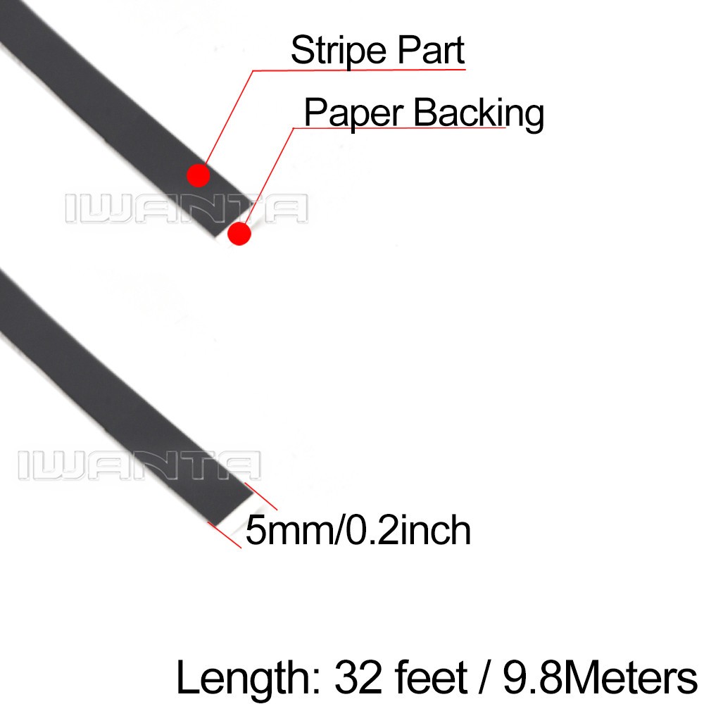1/5″ 5mm Matte Gold & Matte Black Pinstriping Pin Stripe DIY Line Decal Sticker
