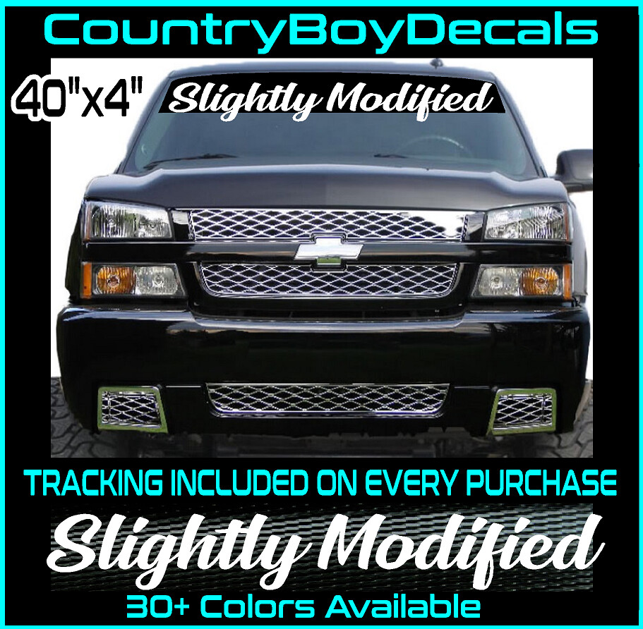 SLIGHTLY MODIFIED 40″ Windshield Vinyl Decal Sticker JDM Car Diesel Truck Stock