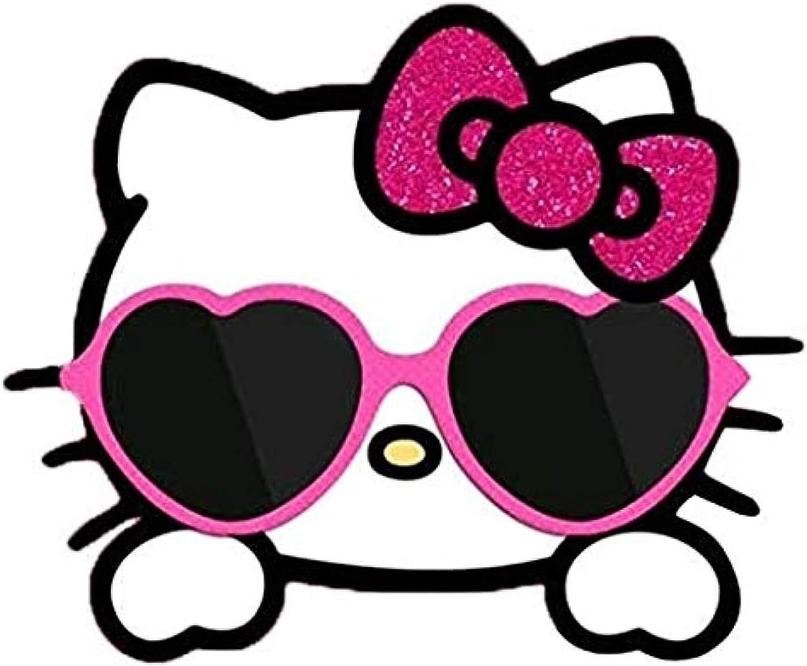 5″ Hello Kitty with Sunglasses Cartoon Vinyl Bumper Sticker