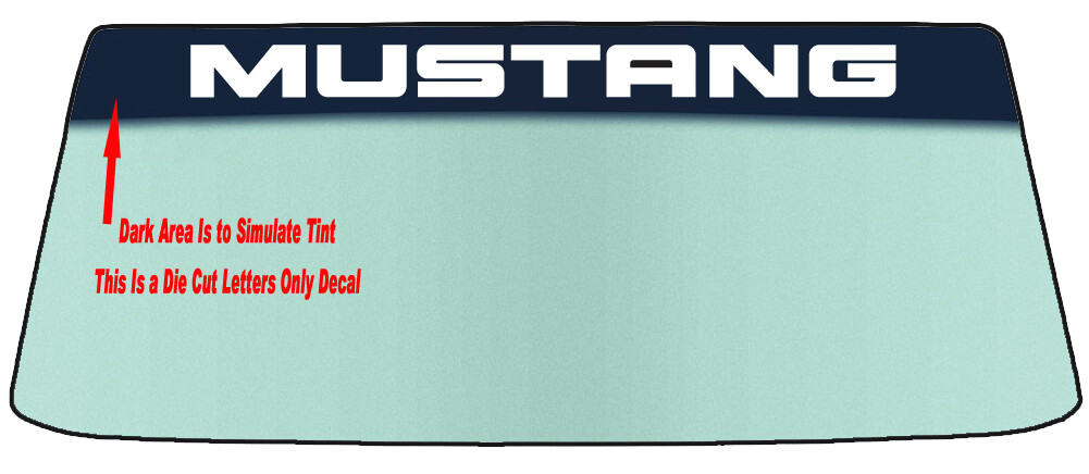 FIT A MUSTANG WINDSHIELD BANNER DIE CUT VINYL DECAL – WITH APPLICATION TOOL