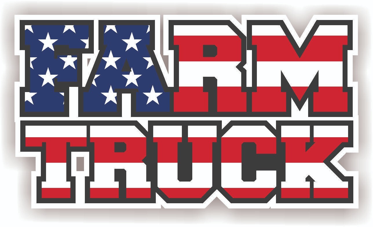 FARM TRUCK Decal Sticker USA Flag Turbo Diesel Truck Country Tractor Mud Husband