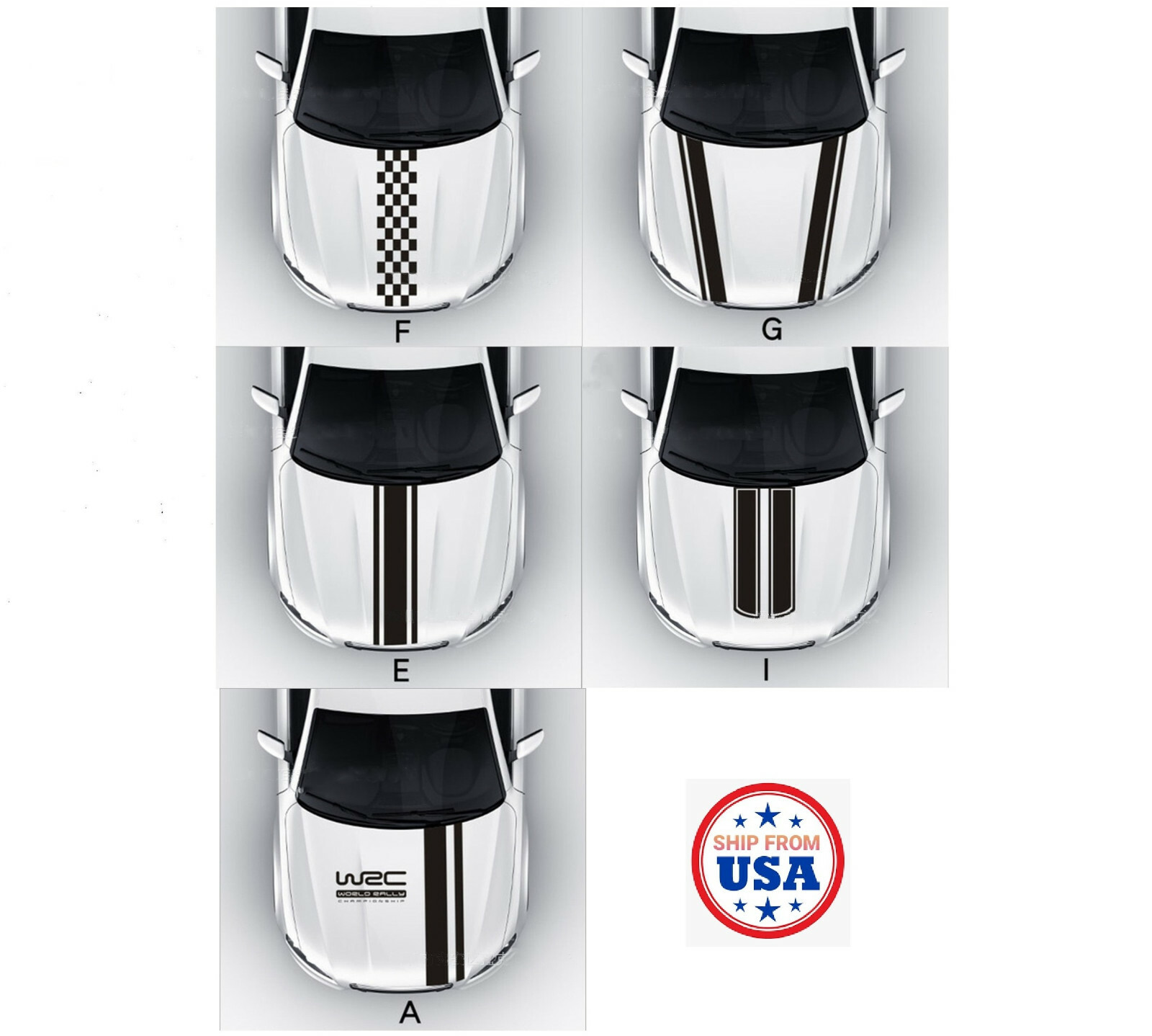 Universal Fit Racing Hood Stripes Decal Vinyl Stickers for Car SUV Truck