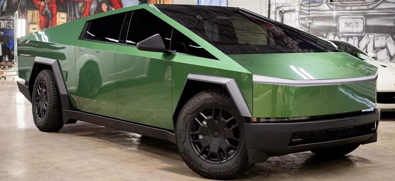 Cybertruck DIY PreCut Paint Protection Film PPF Wrap Color Change Mamba Green
