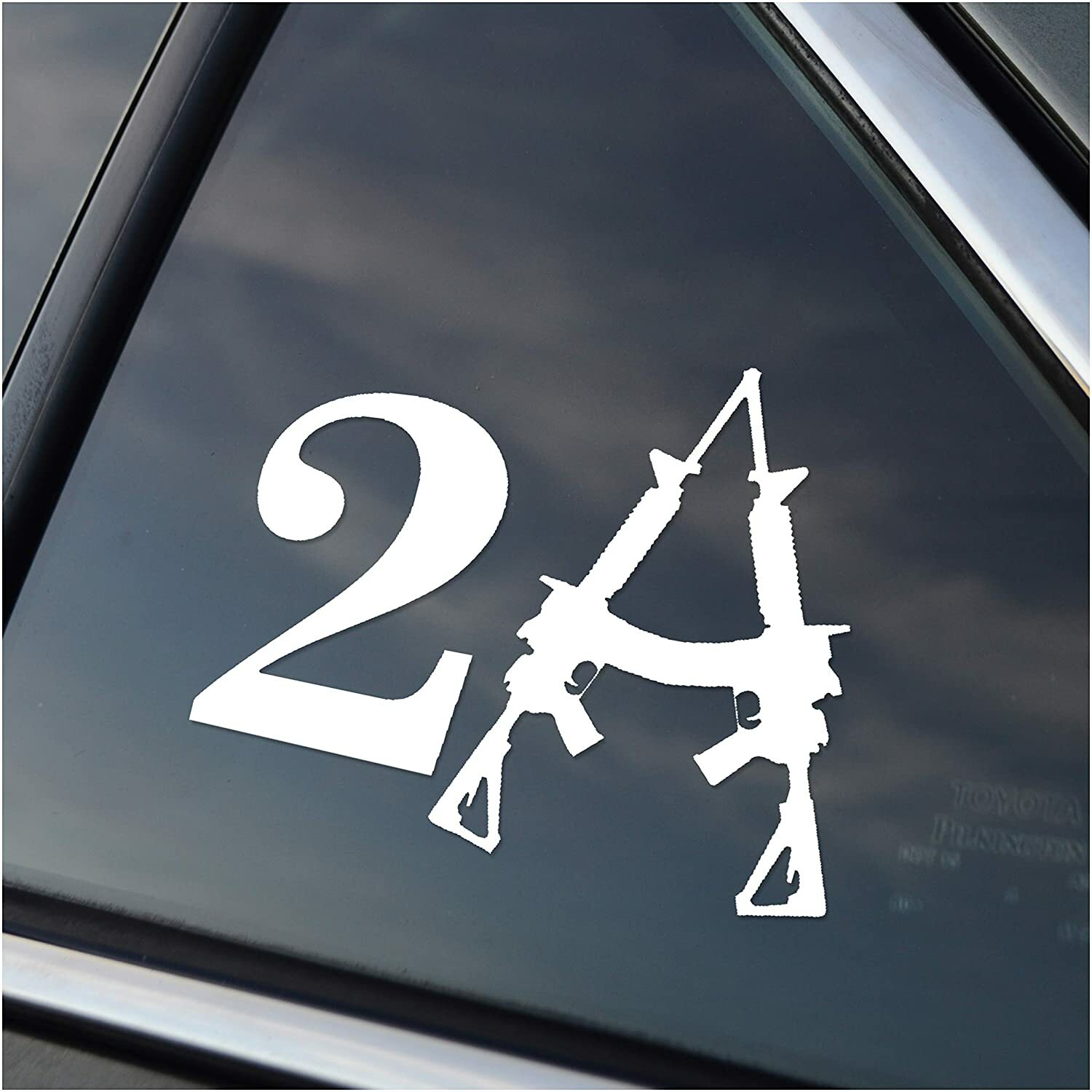 2A 2nd Amendment with rifles Car Decal Sticker