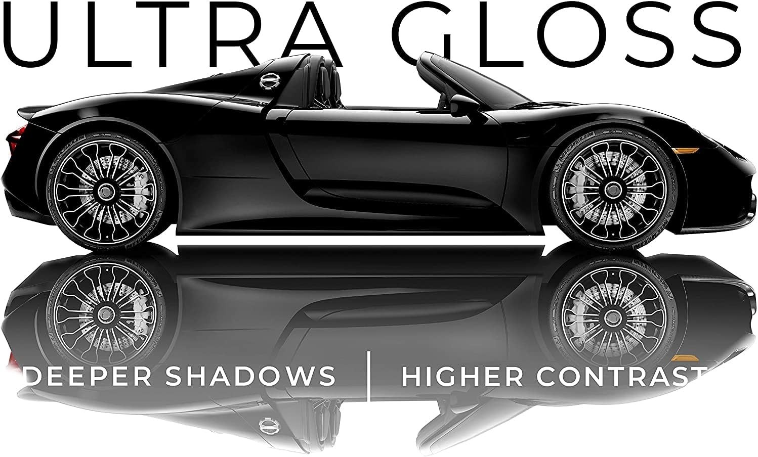 VViViD+ Ultra Gloss Premium Vinyl Car Wrap Film (6ft x 5ft, Gloss Piano Black)
