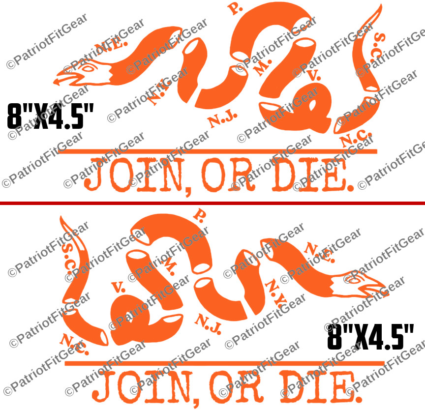Join Or Die,We The People,Liberty Or Death,8″x4.5″x2,Snake,Custom Vinyl Decal