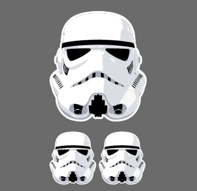 3x Storm Trooper Helmet Sticker Decal 3M USA MADE Wall Window Car STAR WARS