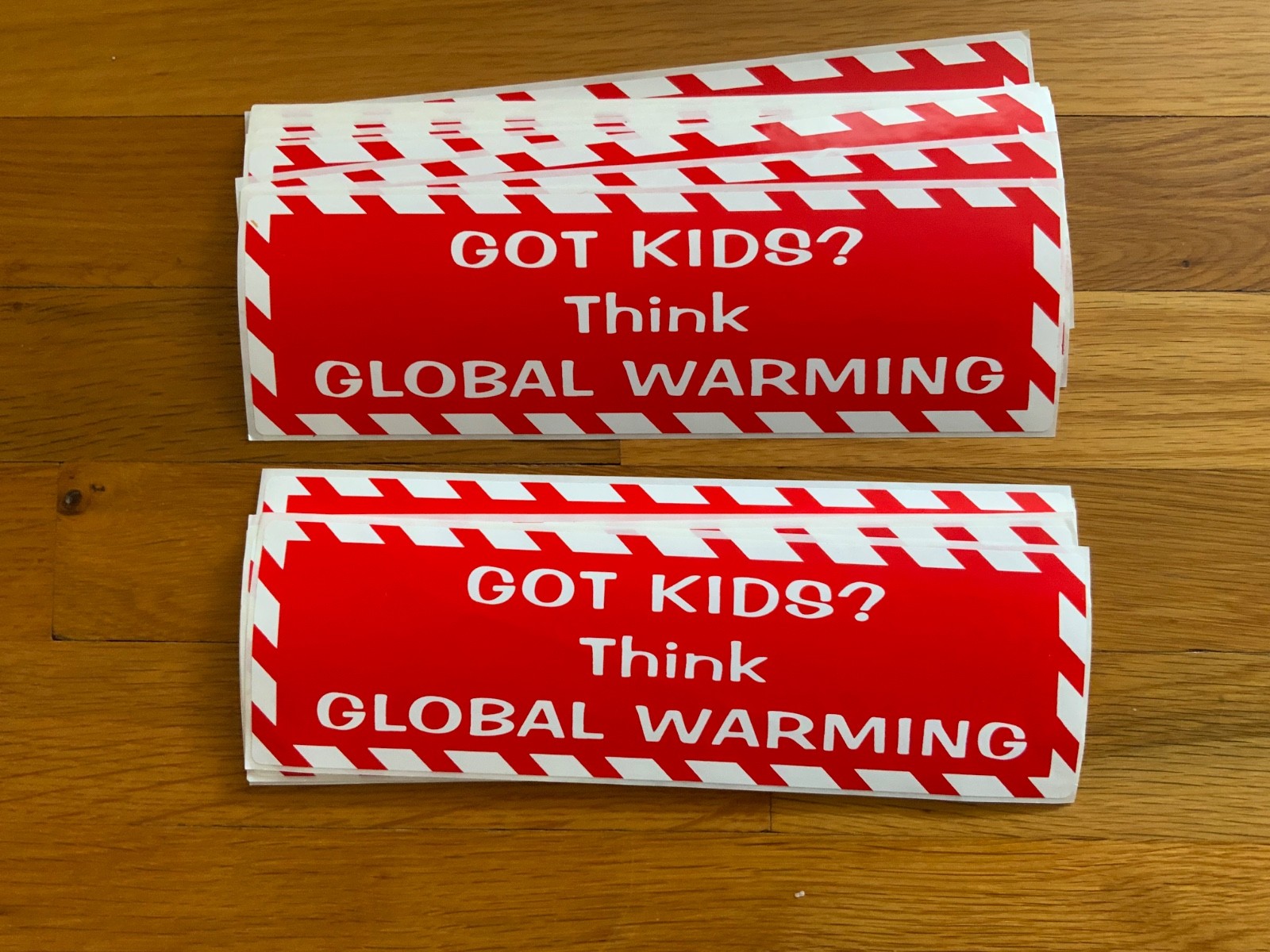Got Kids? Think Global Warming Car BumperSticker Lot of 10 NEW Climate Change