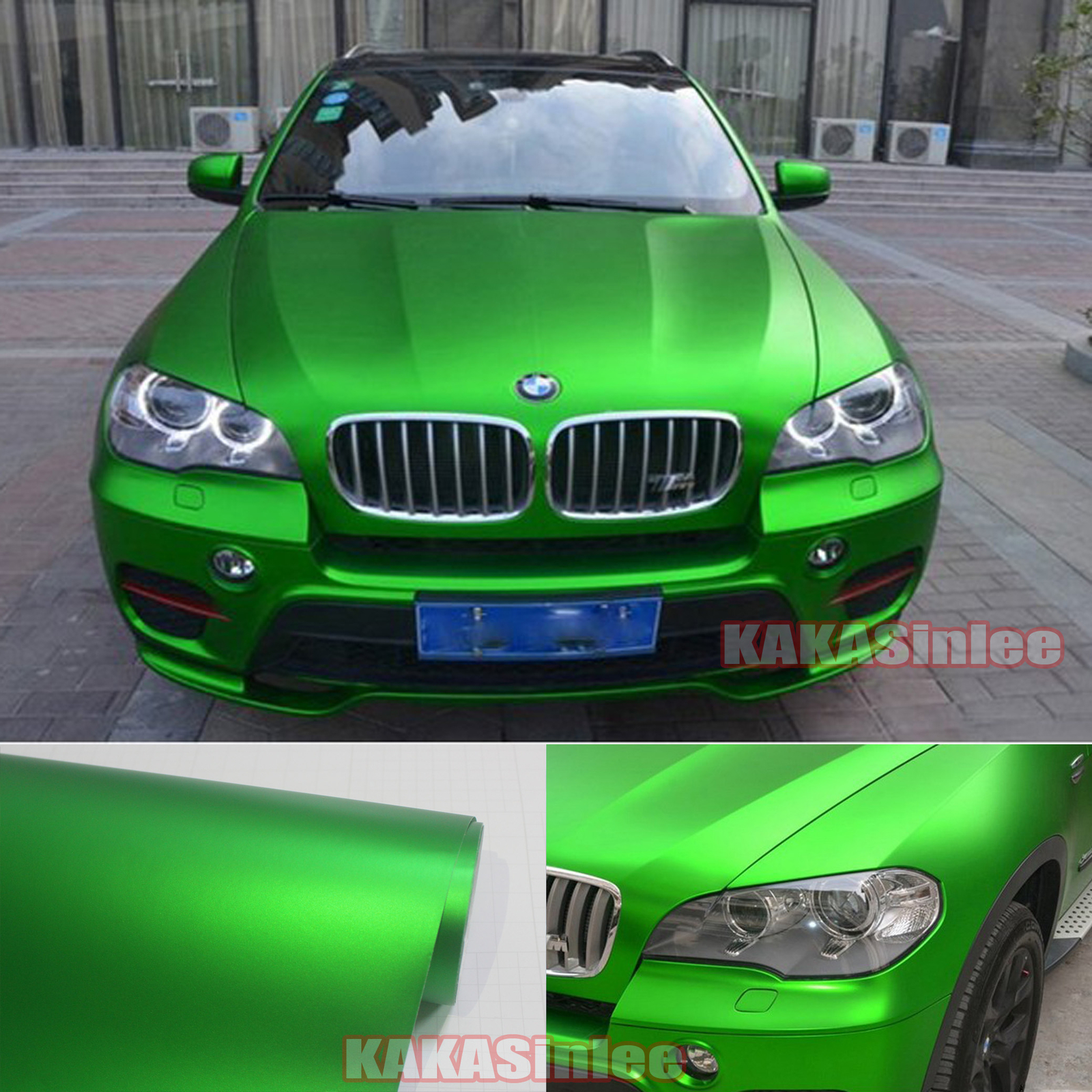 Bubble Free Entire Car Satin Matte Chrome Vinyl Wrap Hood SUV Sticker Green US