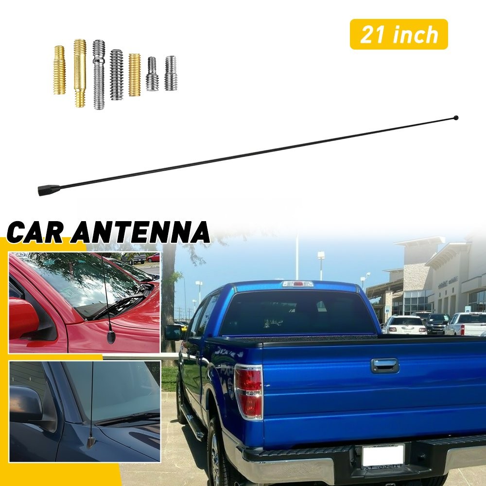 21″ Antenna Mast Black Power Radio AM/FM Universal Car Antenna Black Scre M