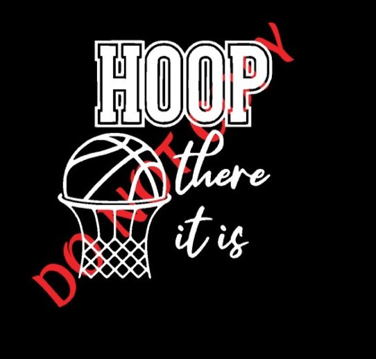 HOOP THERE IT IS VINYL DECAL Cute WHITE BASKETBALL SPORTS