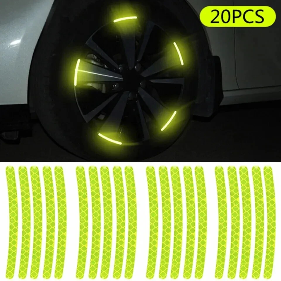 20 * Reflective Sticker Strip Decal Wheel Hub Rim Stripe Tape Car Accessories