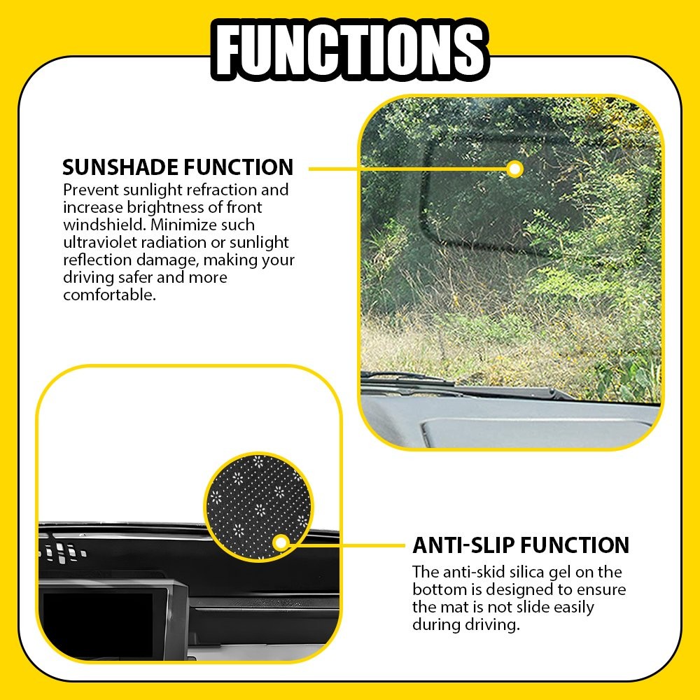 Non-Slip For 2024-25 Toyota Tacoma Dashboard Cover Pad Dash Mat Accessories 1-5X