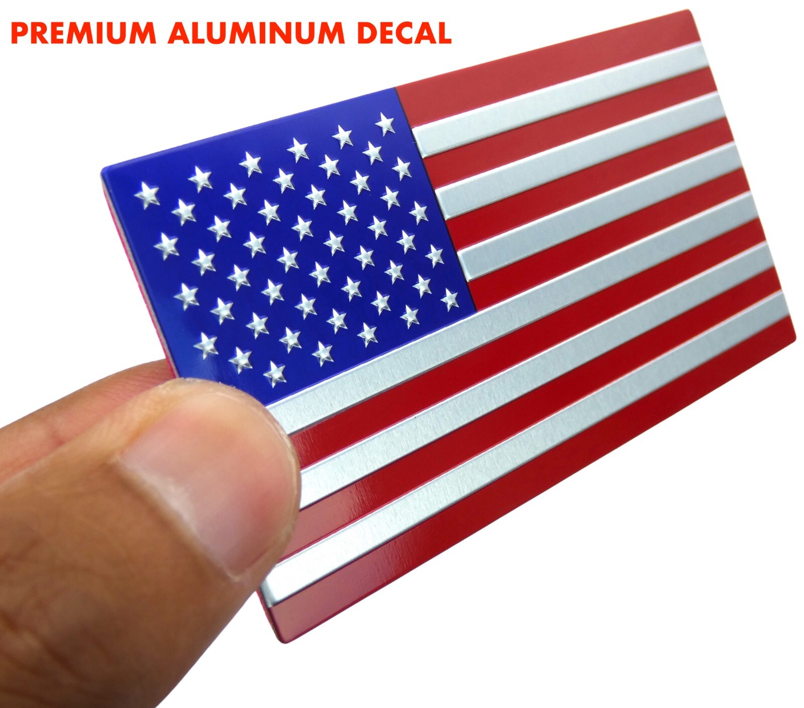 ALUMINUM American Flag Decal Sticker Car, Motorcycle, SUV, Truck, Patriotic