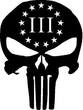 13 Colonies Percenter Logo Punisher Style Vinyl Decal Multiple Colors and Sizes
