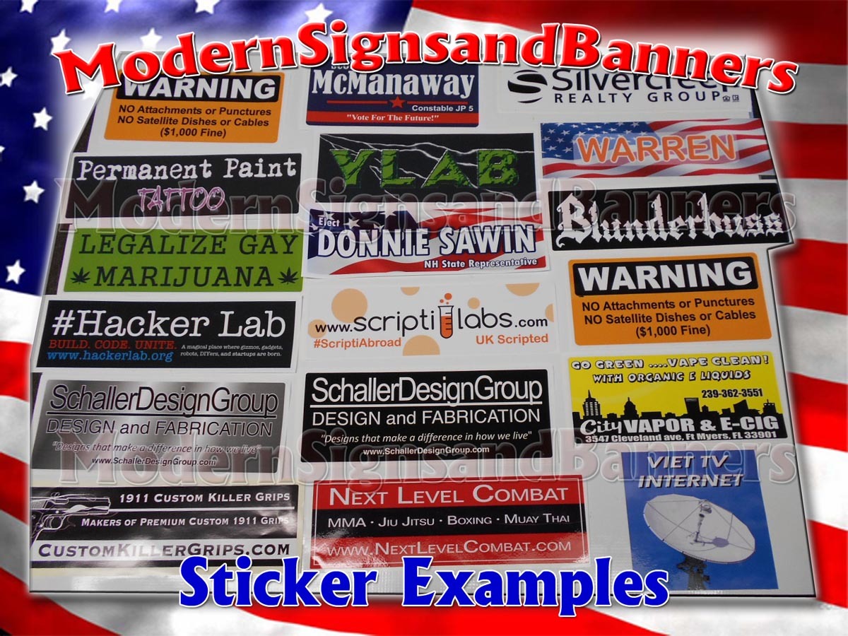 40 3×5 Custom Printed Full Color Outdoor Vinyl Car Bumper Sticker Decal Die Cut