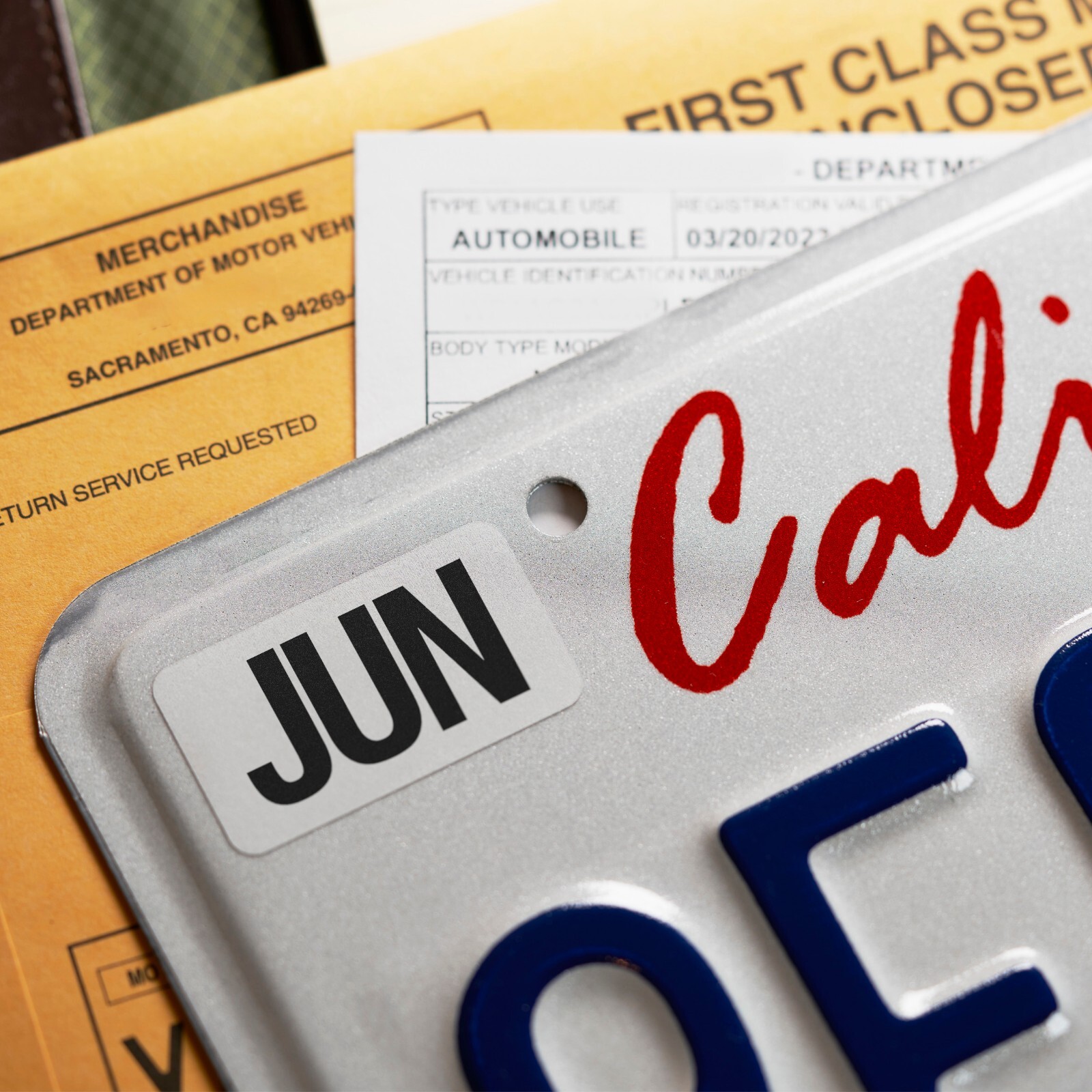 JUNE California License Plate NEW 2025 Month Sticker – DMV Registration Tag