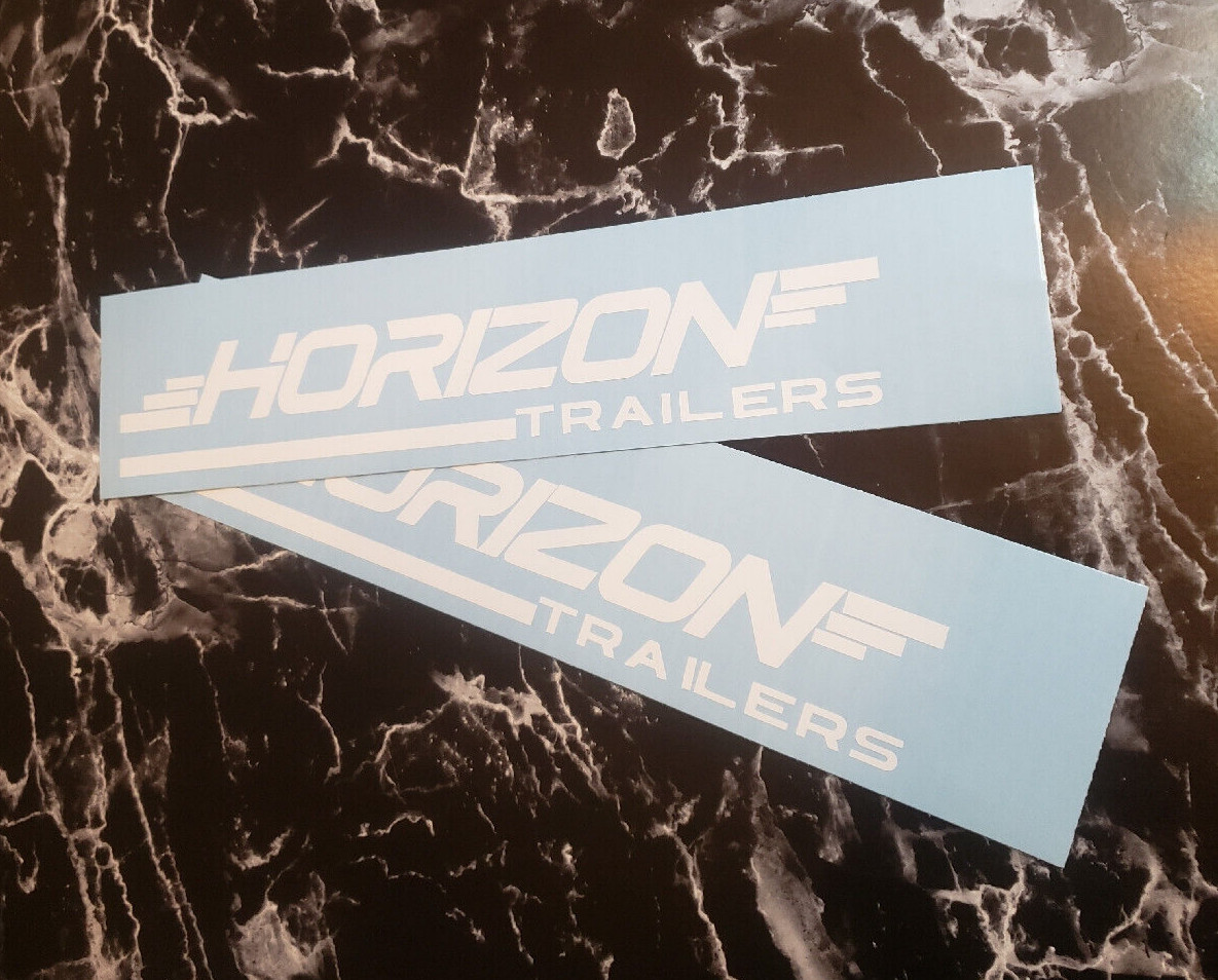 HORIZON trailers Stickers Decals Gloss white 18″ (2) Fast USA!