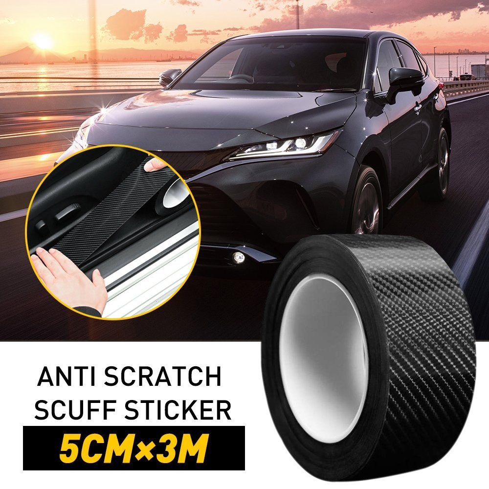 16FT Carbon Fiber Car Sticker Protector Strip Door Anti Scratch Tape 5D 5cm New