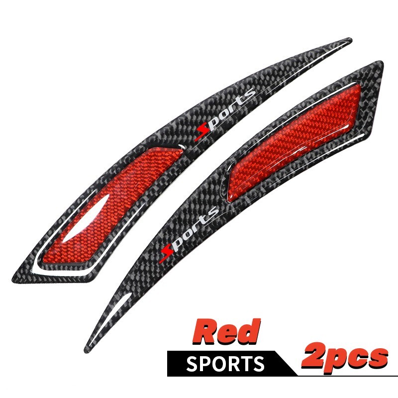 2x Universal Glossy Black Car Exterior Side Fender Vent Air Wing Sticker Trim