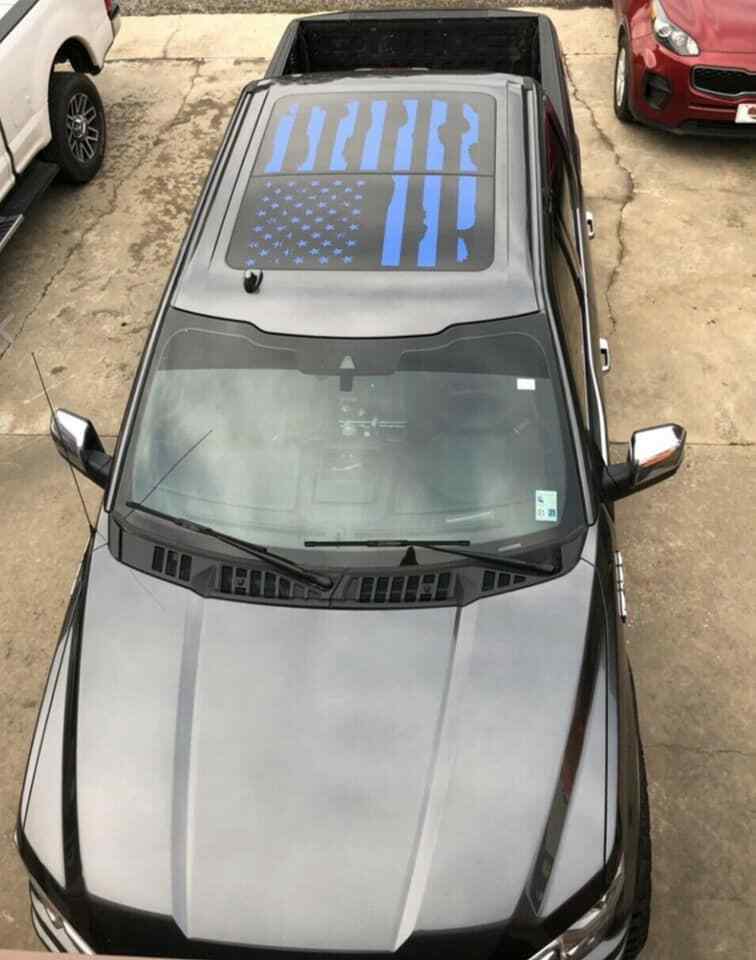 FORD F-150 DISTRESSED AMERICAN FLAG FOR ROOF GLASS PANEL F250 F350 F450 SUNROOF