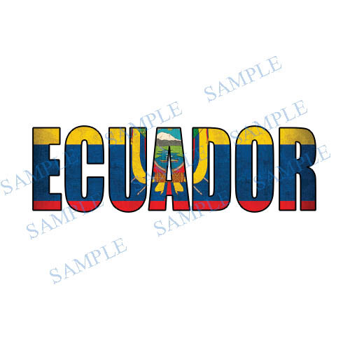 (2) Ecuador Flag Lettering Map Decal Sticker