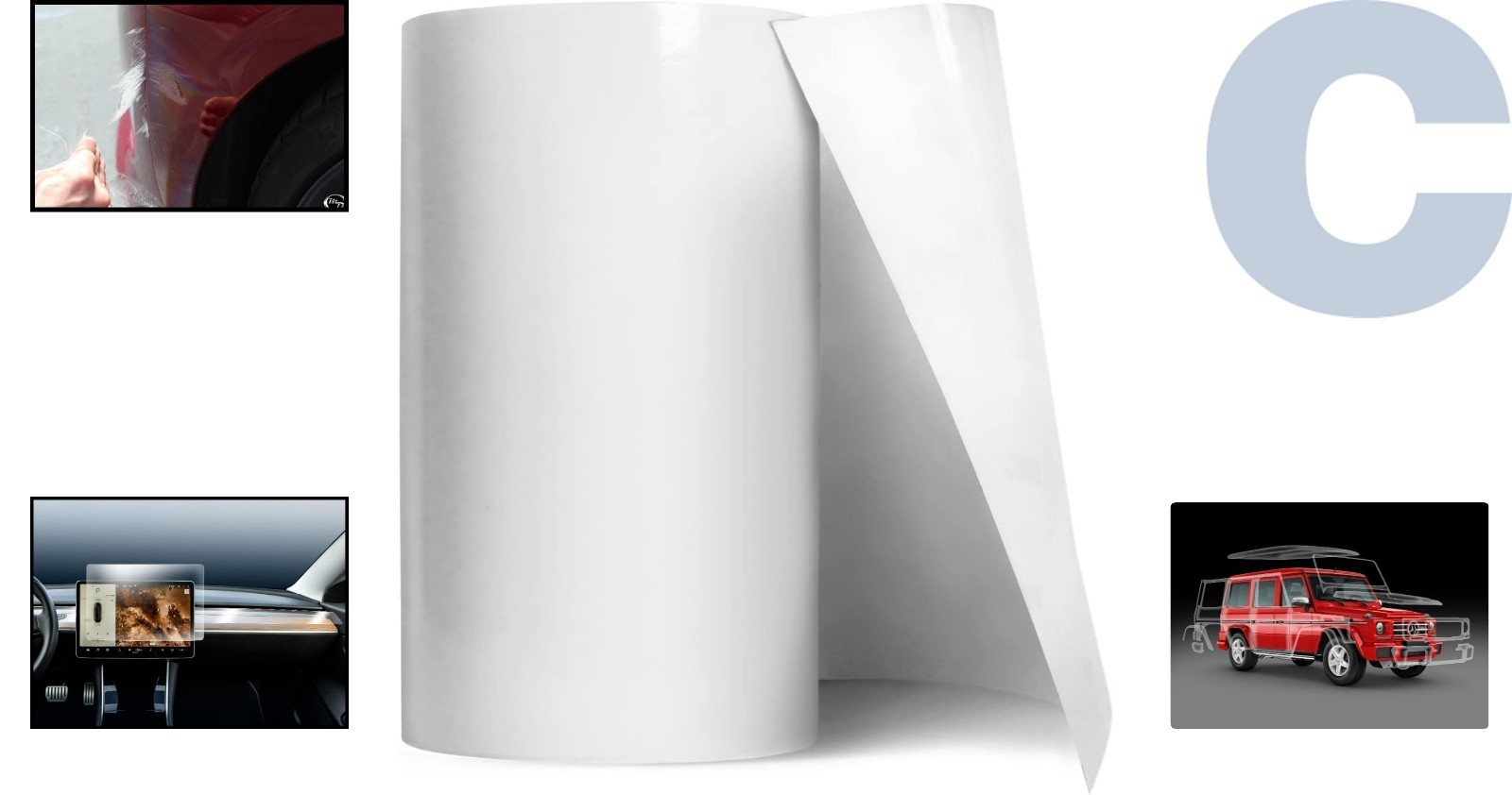 Universal Fit Clear Vinyl Wrap Guard Film – 8″ x 54″ – UV & Scratch Resistant