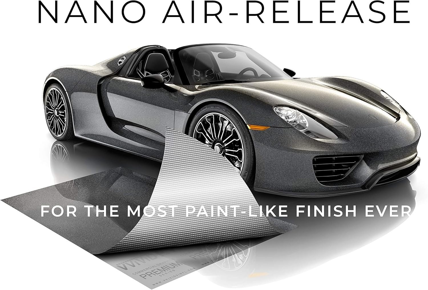 VViViD+ Ultra Gloss Candy Charcoal Grey Vinyl Car Wrap 1.5ft x 5ft,
