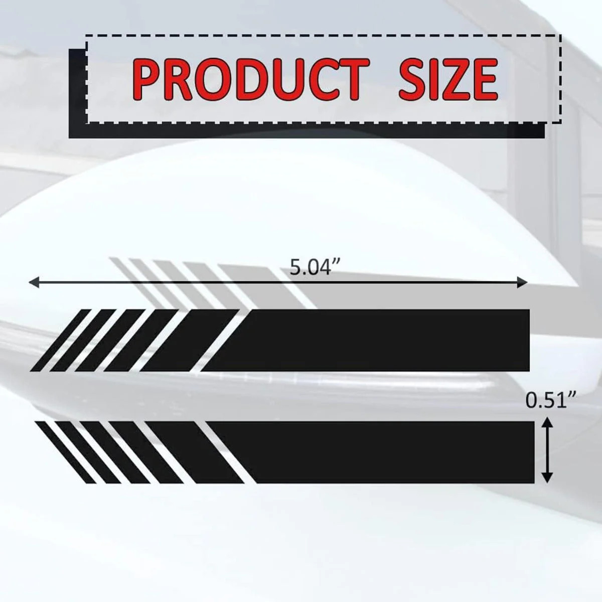 2pcs Car Rear View Mirror Stickers Decor, Waterproof for Car Truck (Black)