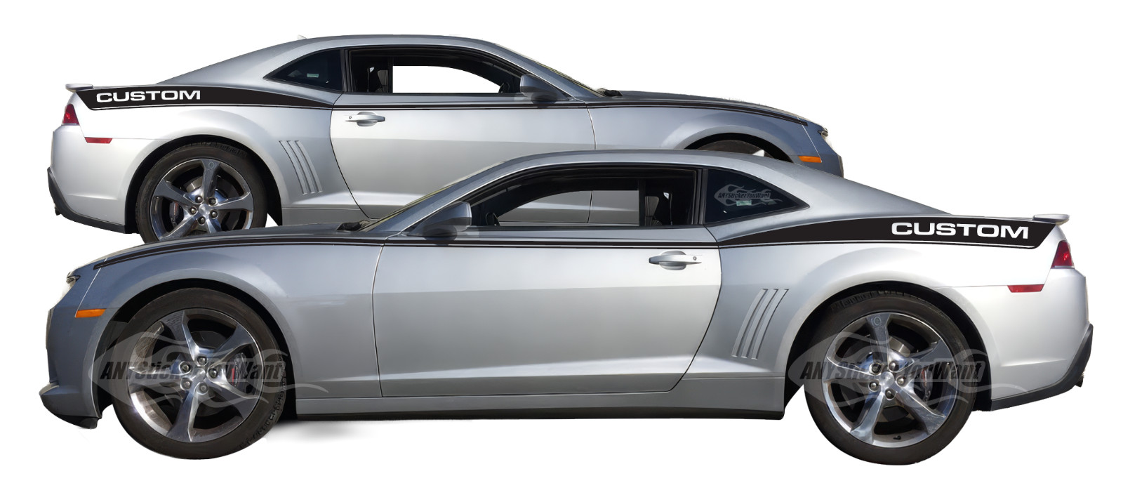 x2 Custom Side Stripe Vinyl Decals Fits Chevrolet Camaro 2009-2015