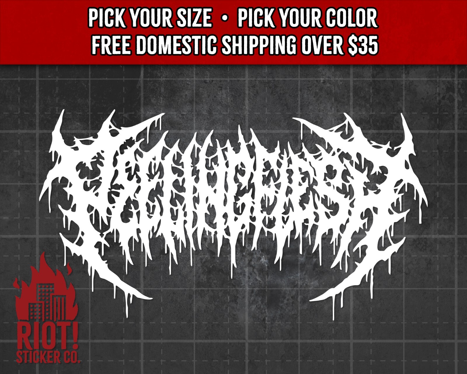 Peeling Flesh Decal for Car Band Logo Sticker for Laptop Yeti Death Metal Decal