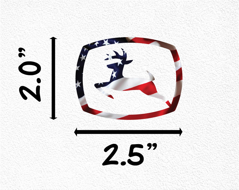 Tractor Superimposed With American Flag Decal Sticker 2.0″ x 2.5″ p154