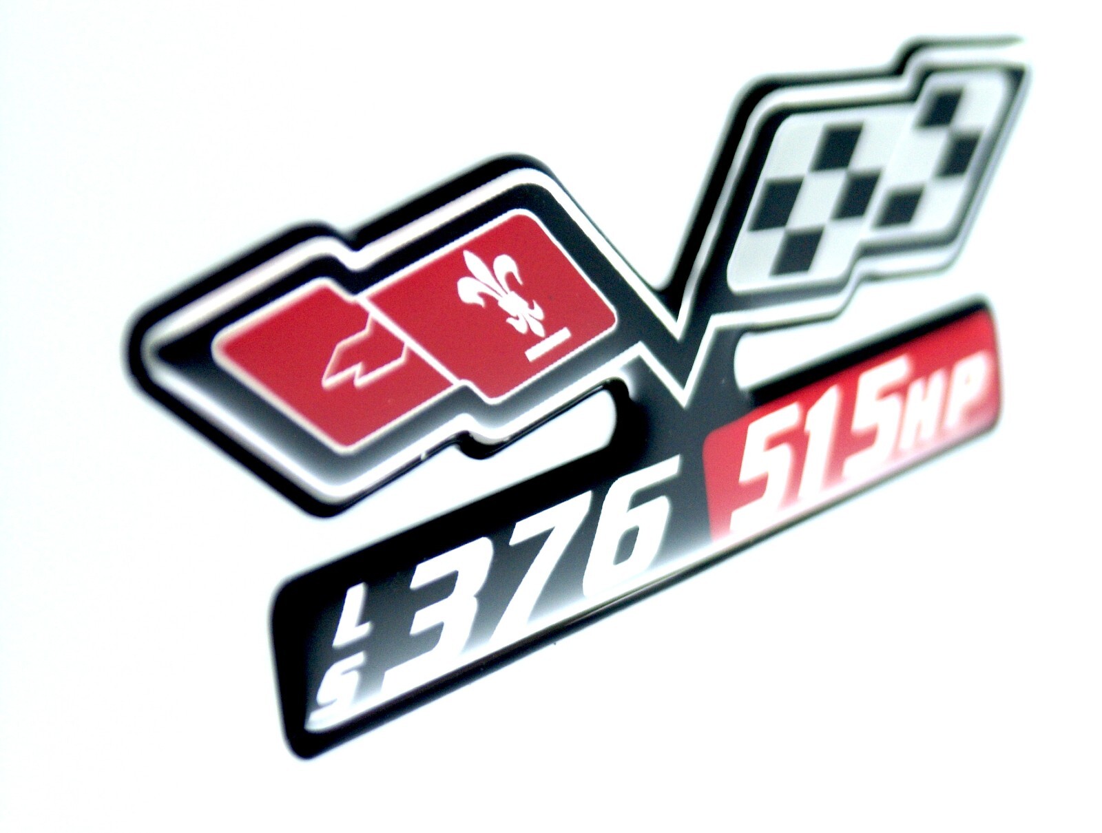 LS376 / 515HP (FLAGS) EMBLEM Super Sized BLACK/SATIN