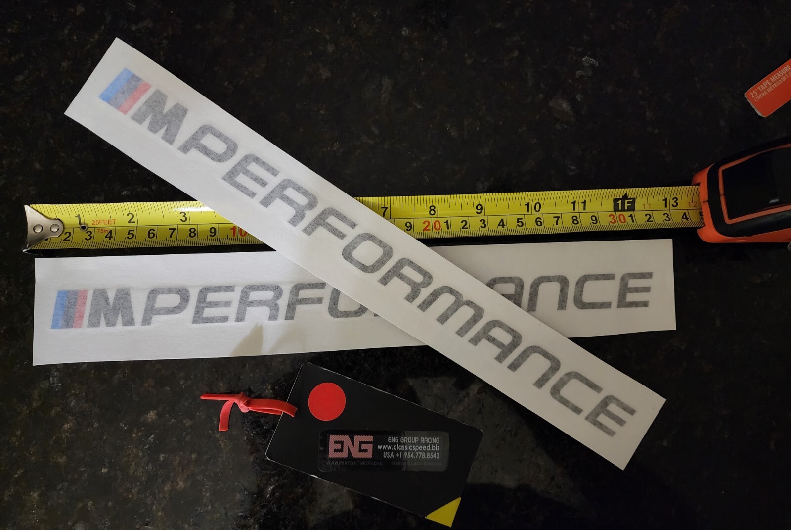 NEW 13″ LONG BMW M-PERFORMANCE EXTERIOR DECAL (33CM) X2 LEFT+RIGHT