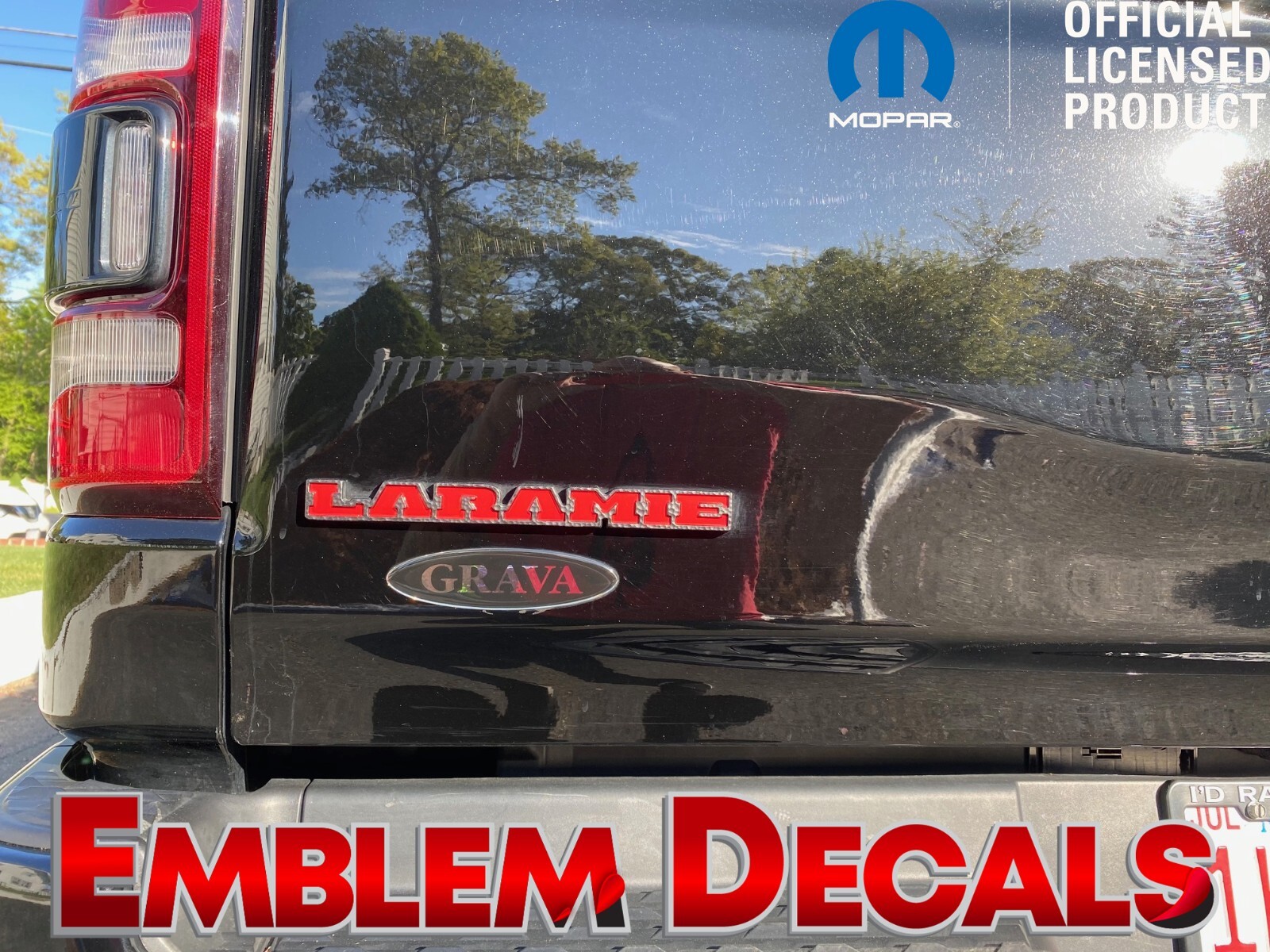 Ram 1500 DT “LARAMIE” Emblem Decal Overlay Decal 2019 2020 2021 2022 2023 2024