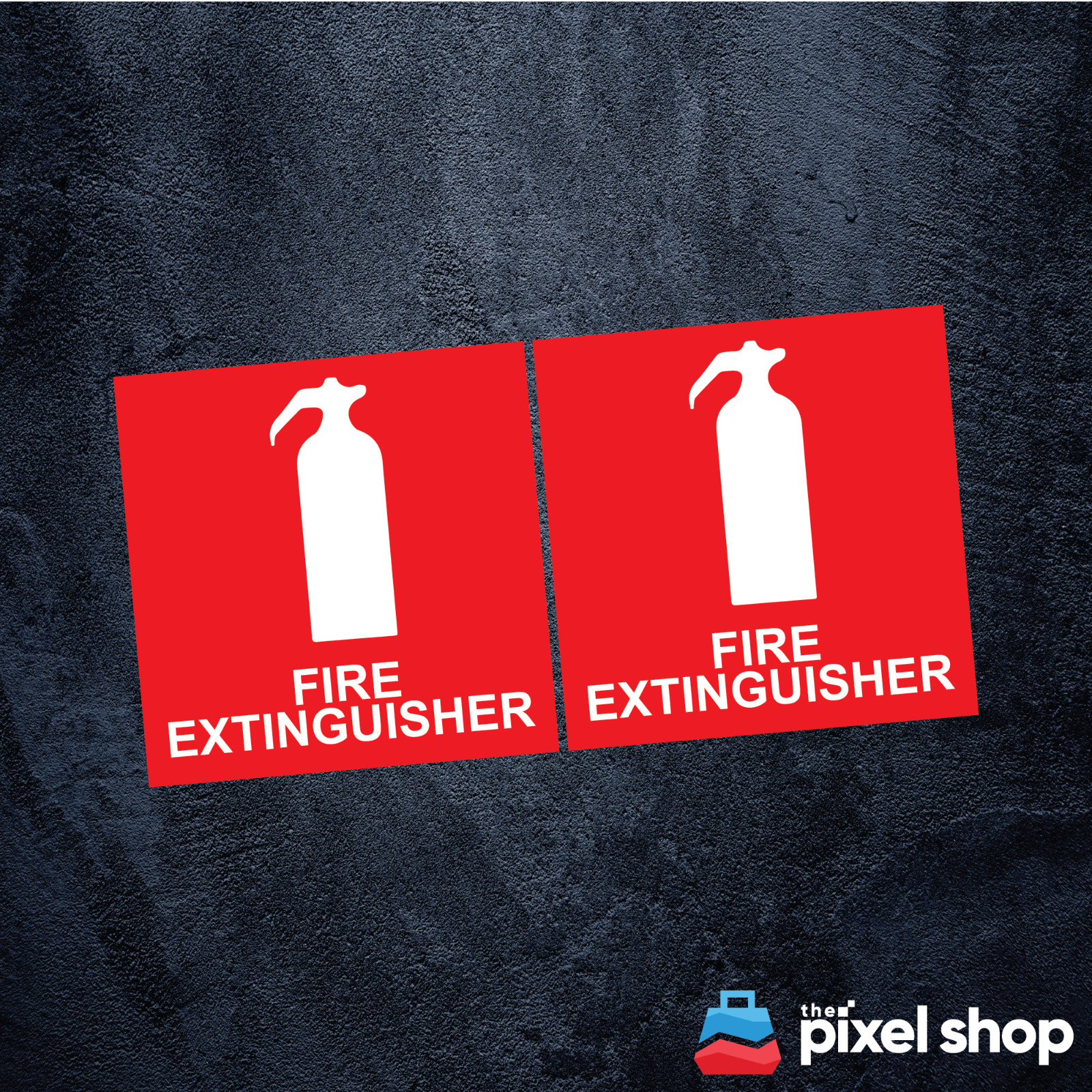 2x Fire Extinguisher Sticker 100mm x 100mm – Safety Decals First Aid Response