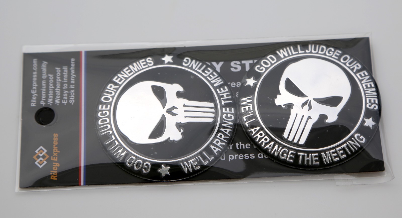 2x 3D Metal Molon Labe Sticker 2nd Amendment Decal Emblem NRA 2.2″ DOME SHAPE
