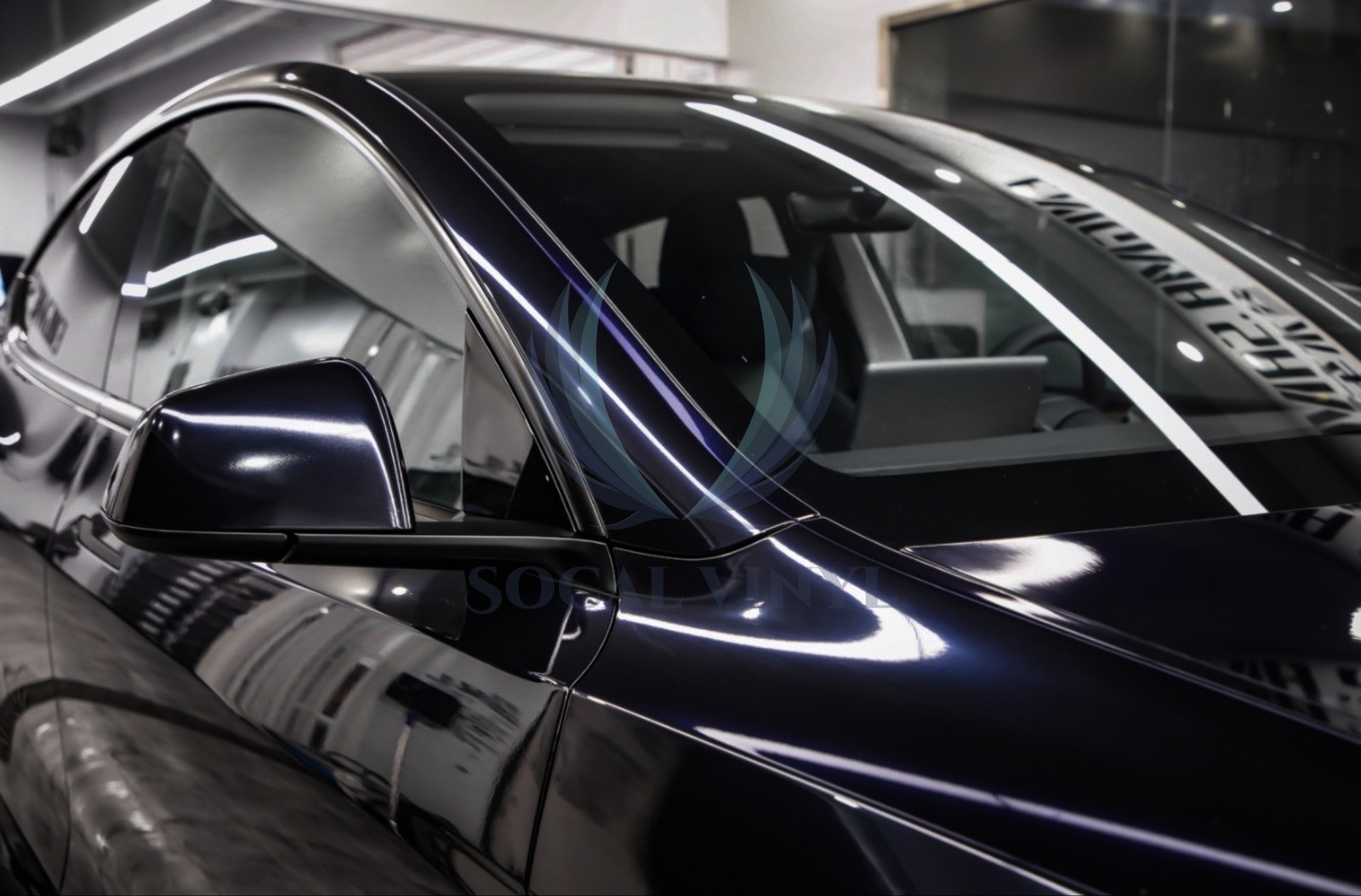 ESSMO PET Super Gloss Metallic Azurite Black Vehicle Vinyl Wrap Decal Like Paint
