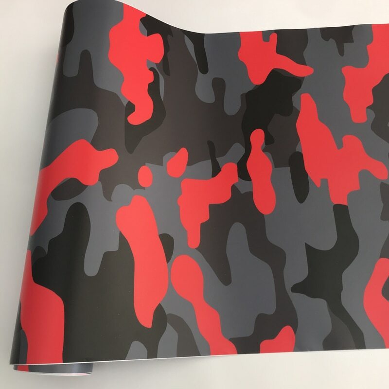 Vinyl Car Wrap Decal Sticker Matte Roll Black Red Gray White Camo Textured Style