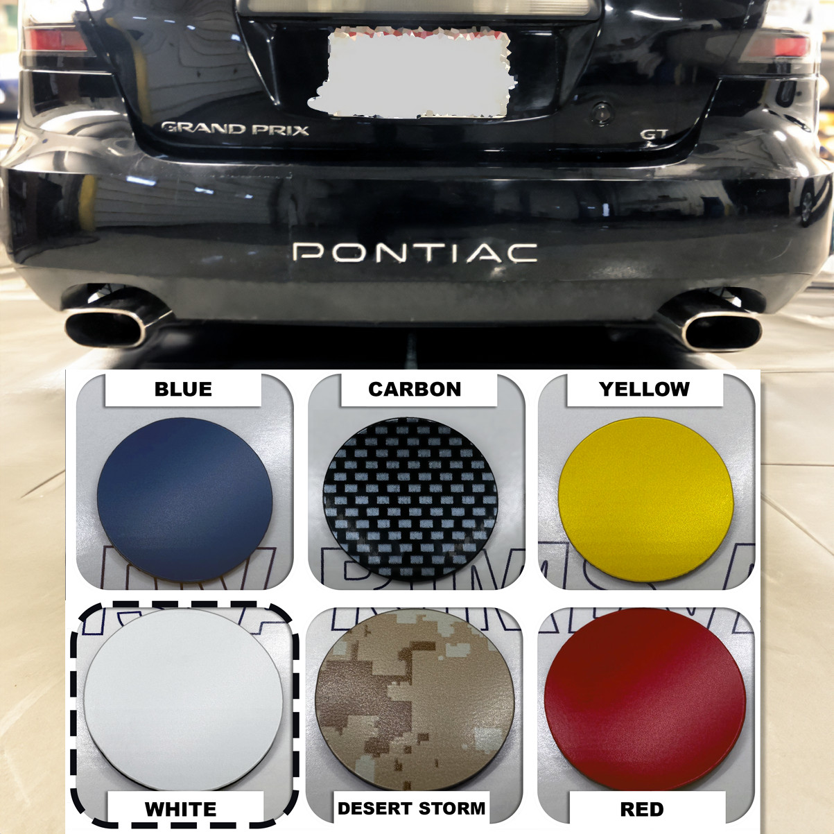 WHITE Rear Bumper Plastic Letters – 2004-2008 Pontiac Grand Prix NOT VINYL
