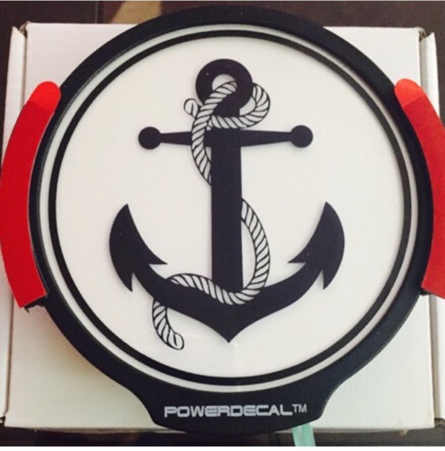 Seamans Anchor Light Up Decal Powerdecal Backlit LED Motion Sensing Auto Decal