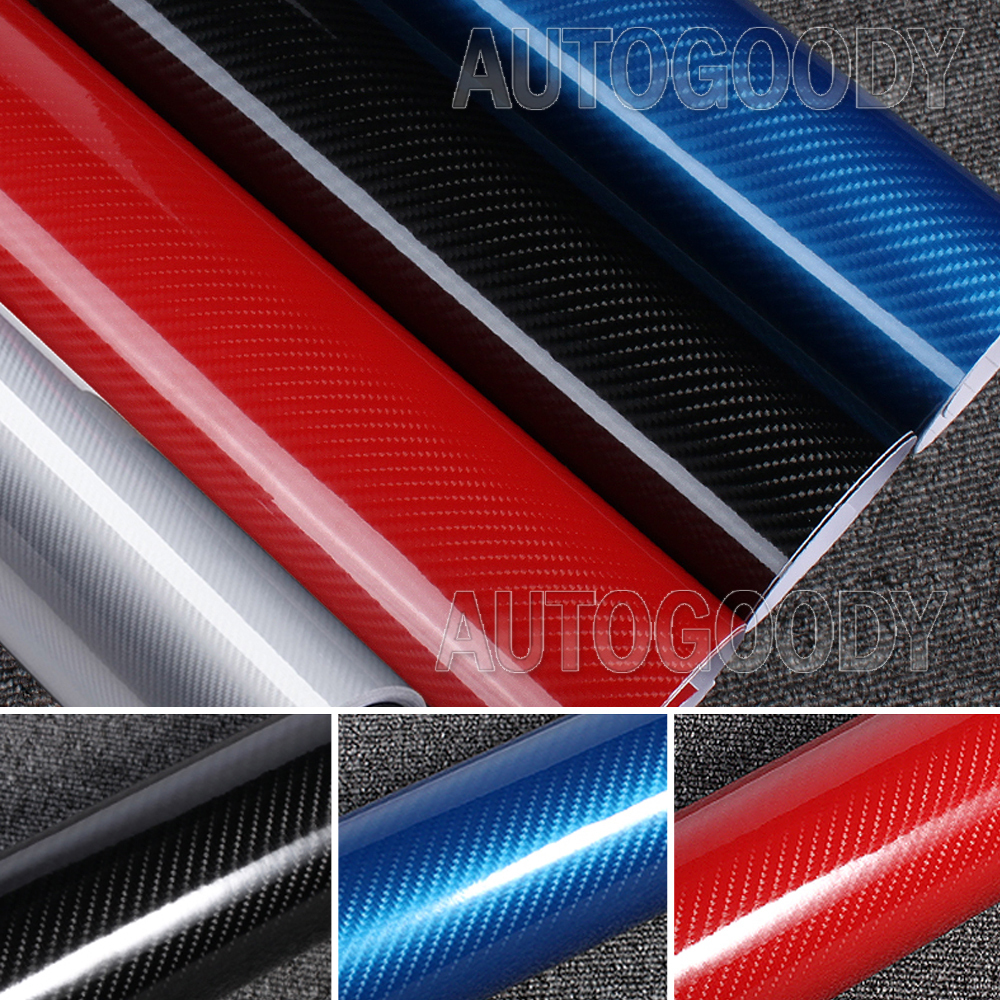 5D Premium HIGH GLOSS Carbon Fiber Vinyl Film Wrap Bubble Free Air Release 6D