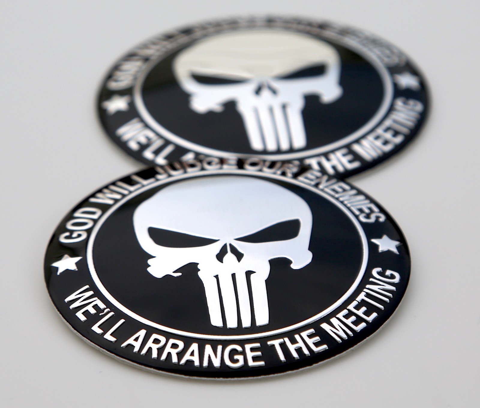 2x 3D Metal Molon Labe Sticker 2nd Amendment Decal Emblem NRA 2.2″ DOME SHAPE