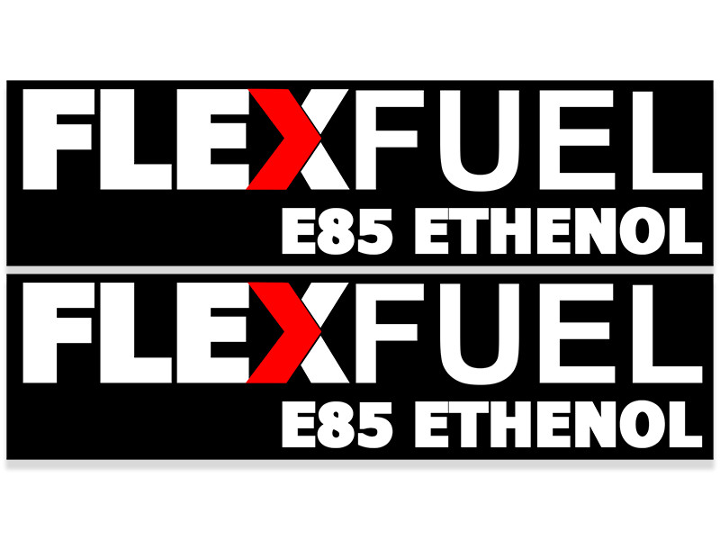 2-Pack: 1.5×6 inch Flex Fuel Vehicles e85 Ethenol Sticker (decal flexfuel pump)