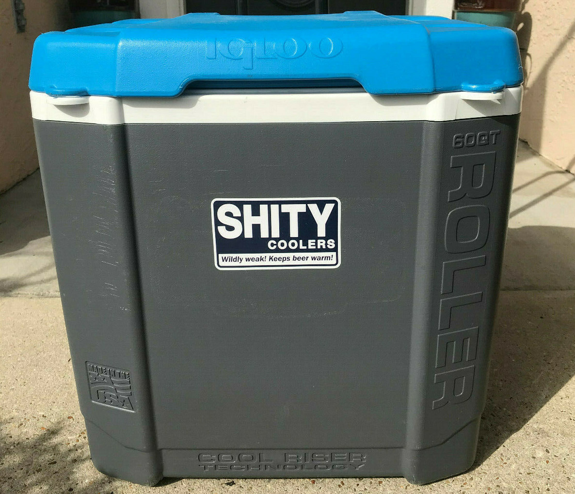 YETI Coolers Decal Sticker joke 5″X3″ Blue/White Funny SHITY fits RTIC, Coleman