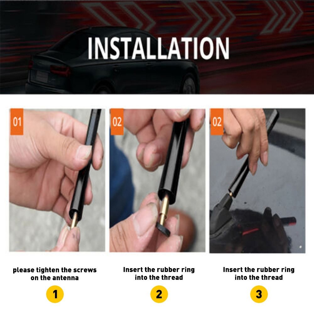 1/2Set Universal Car Bee-Sting Stubby Black Carbon Fibre Aerial For Ariel Arial